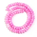 Fil de perles abaque en verre craquelé rose pour la fabrication de bijoux DIY, bracelets et colliers. - Longueur environ 38cm (environ 75 pcs) Taille externe environ 5X8mm Trou environ 1.4mm / Rose rouge