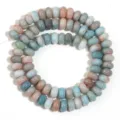 Perles abaque en verre craquelé dégradé multicolore accessoires de bijoux faits main DIY - Longueur environ 38cm (environ 75 pcs) Taille externe environ 5X8mm Trou environ 1.4mm / Magnolia Café
