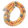 Perles abaque en verre colorees perles rondelles en vrac pour fabrication de bijoux DIY - Longueur environ 38cm (environ 75 pcs) Taille externe environ 5X8mm Trou environ 1.4mm / Style Céramique du Xinjiang