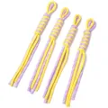 Handmade braided nylon keychain lanyards detail, yellow and purple color DIY bag charm. - Contrast Color Hand-Woven Lanyard / Approx. 25cm (Pack of 4) / Light Purple and Yellow