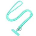 Correa ajustable para teléfono bandolera cuello con lengüeta universal menta - Longitud total aprox. 60 cm, ancho del parche aprox. 6 cm, diámetro del cable aprox. 7 mm / Cian