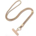 Cordino per cellulare regolabile tracolla intrecciata laccetto smartphone colore kaki - Lunghezza totale circa 60 cm, larghezza della toppa circa 6 cm, diametro del filo circa 7 mm / Kaki