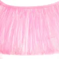 Dettaglio tenda con frange di tinsel rosa, primo piano materiale decorativo festa iridescente - 1 Yard/Confezione / Rosa Olografico