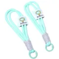 Mint green braided lanyard for phone charms, keys and bags, double layer polyester strap. - Mint Green