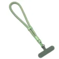 Lanière de poignet pour téléphone verte avec boucle réglable et languette de fixation - Longueur 20cm (Sans Entretoise) Largeur 6cm Cordon 7mm / Vert matcha
