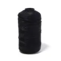 Zwarte 3-dradige ijszijde garenrol detail, ideaal voor het haken van zomerhoeden en kussens. - 120 Yards/Rol (1.5mm) / Zwart