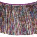 Dettaglio di frangia in tinsel metallico colorato, tenda da festa scintillante. - 1 Yard/Confezione / Multicolore Iridescente