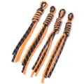 Handmade woven nylon lanyards, black and orange color block keychain DIY accessories - Length Approx. 25cm (46g/Pack) / Orange + Black