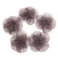 Netz Heißer Drill Fünf Blütenblatt Blumen Zubehör für Kleidung Schuhe DIY Handwerk Detail - 5 Stück / Lila