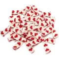 Red heart embroidered fabric bows for DIY clothing accessories, gift box packaging and decoration. - 10 Pieces/Pack / Red
