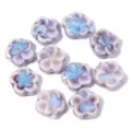 Perline di fiori in ceramica smaltata, perline sfuse a 5 petali per gioielli fai da te. - Viola Concubina a Cinque Petali