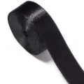 Black double-sided velvet ribbon trim for gift box packaging, bow making and garment sewing. - Black
