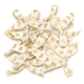 Gold heart embroidered cotton ribbon bow detail shot craft accessory DIY gift wrapping - 10 Pieces/Pack / Gold