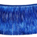 Bordo con frange di tinsel blu per decorazione di festa, variante di tenda metallizzata. - 1 Yard/Confezione / Blu zaffiro