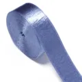 Blue double-sided shiny ribbon roll for gift box packaging, clothing trim and bow making. - Blue