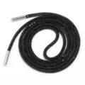 Cordón de pedrería negra brillante cordón de cristal de 6 filas para sudadera accesorio DIY - Diámetro Aprox. 4mm Longitud Aprox. 100cm / Negro
