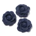 Dark blue denim fabric rose flowers DIY craft accessories for clothing, hats, bags, and shoes. - Flower Diameter 4.5cm / Dark Blue