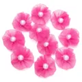 Rosa Netzperle Blumen DIY Zubehör, Stoffblumen Flicken für Haarnadeln Kleidung Handwerk. - Fuchsia