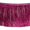 Finitura con Frange in Lamina Metallica Magenta Tenda da Festa Decorazione Lucida - 1 Yard/Confezione / Rosso rosa