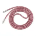 Cordon cordon strass rose pour capuche lacets chaussures DIY accessoires vêtements brillant - Diamètre Environ 4mm Longueur Environ 100cm / Rose Clair