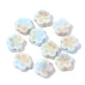Perline di ceramica smaltata a forma di fiore a cinque petali per gioielli fai da te bracciali collane - Beige Blu Chiaro a Cinque Petali