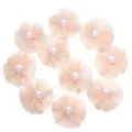 Netzstoff Perle Plissee Blume DIY Zubehör für Kleidung, Schuhe, Hüte und Haarnadeln. - Orange