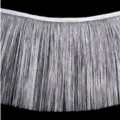 Tendina di frange argentate per festa carnevale palcoscenico e decorazione sfondo - 1 Yard/Confezione / Bianco