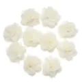 White chiffon flower details, DIY hair accessory material, soft fabric craft flower trim. - 10 Pieces/Pack (2cm Diameter) / Off White