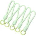 5pcs Mint Green Paracord Phone Lanyard Handmade DIY Bag Charm Keyring Accessories Pendant - 5 Pieces / Light Green
