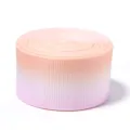 Gradient grosgrain ribbon roll, perfect for DIY hair bows, gift wrapping, and party decor. - 5 Pieces/Pack / Orange Pink Gradient