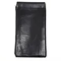 Schwarze PU-Leder tragbare Brillenetui Tasche mit praktischem Federclip-Verschluss. - Ca. 10x18cm / Schwarz