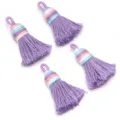 Detail view of gradient shiny cotton tassels, ideal for DIY handmade jewelry and craft projects. - Length approx 4cm / Light Purple