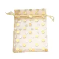 Busta con coulisse in organza trasparente a pois d oro e argento per gioielli regalo - 10 Pezzi/Confezione (9x12cm) / Pois Dorati