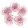 Exquisite Organza Rosenblüten Accessoires, perfekt für DIY Haarschmuck, Kleidung und Taschen. - Blütendurchmesser 4,5cm / Rosa