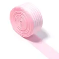 Pink and white striped grosgrain ribbon roll for DIY crafts, hair bows, and gift packaging. - Width 2.5cm / Pink