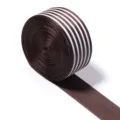 Brown striped grosgrain ribbon for DIY hair bows, gift packaging, and clothing accessories. - Width 2.5cm / Brown