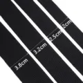 Detail view of black thickened cotton weave webbing straps showing different width options. - Width 2cm / Black