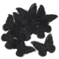 Black 3D lace butterfly embroidery patch DIY clothing shoes bags decorative accessories - Approx 5.5X6cm / Black