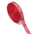Rotes gewebtes Jacquard-Band mit Rautenmuster für Kleidung, Hanfu, DIY-Basteln und Geschenke. - 1,2 cm Breite / Rot