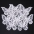 White double layer 3D embroidered lace butterfly DIY clothing craft patches accessories - Approx 5.5X6cm / White