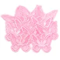 Pink 3D embroidery lace butterfly patch DIY garment accessory detailed close-up shot. - Approx 5.5X6cm / Deep Pink