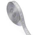 Graues rautenförmiges Jacquard-Band Borte Goldfaden für Hanfu Kleidung DIY Detailaufnahme - 1,2 cm Breite / Grau