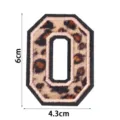Patch brodé lettre O en chenille imprimé léopard DIY vêtement chapeau sac accessoire - Lettre O