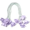 Polyester lint roos bloem details tonen delicate paarse stoffen knoppen en mint banden. - 40cm Lint Bloem BD 3cm / Paars
