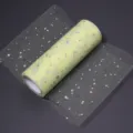 Light yellow tulle roll with glitter sequins for DIY wedding party craft dress decoration. - Sparkling Sequin Light Yellow