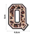 Écusson brodé lettre Q imprimé léopard pour vêtements, chapeaux, sacs et étuis DIY. - Lettre Q