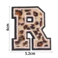 Patch brodé lettre R imprimé léopard DIY vêtements chapeau sac accessoire 6cm - Lettre R