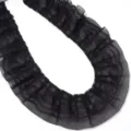 Nahaufnahme von schwarzer plissierter Chiffon-Spitze doppellagiger Rüschenbesatz Band. - 2 Yards/Packung (Breite 5cm) / Schwarz