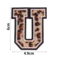 Écusson brodé lettre U motif léopard pour coques de téléphone, chapeaux et vêtements. - Lettre U