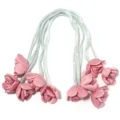 Polyester lint met roze rozenknoppen, ideaal voor DIY haaraccessoires en tassenhangers. - 40cm Lint Bloem BD 3cm / Dieproze